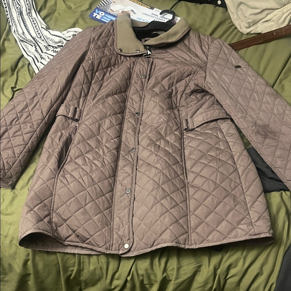 Stylish Quilted Brown Puffer Jacket